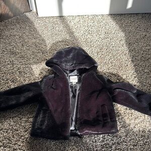 Kids Black Faux Fur Jacket